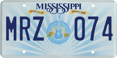 MS license plate MRZ074