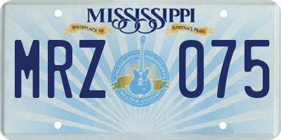 MS license plate MRZ075