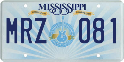 MS license plate MRZ081