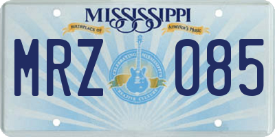 MS license plate MRZ085