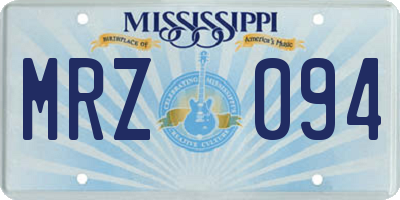 MS license plate MRZ094