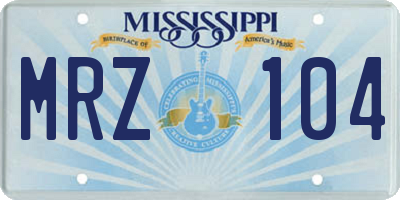 MS license plate MRZ104