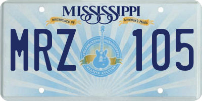 MS license plate MRZ105