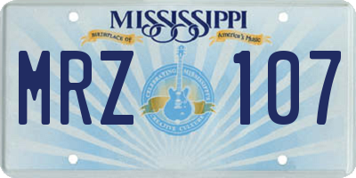 MS license plate MRZ107