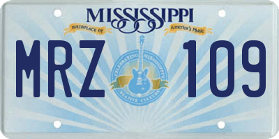 MS license plate MRZ109