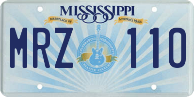 MS license plate MRZ110
