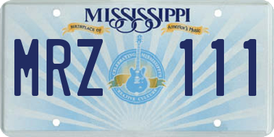 MS license plate MRZ111