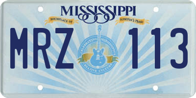MS license plate MRZ113