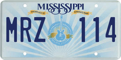 MS license plate MRZ114
