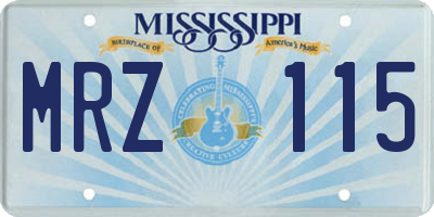 MS license plate MRZ115