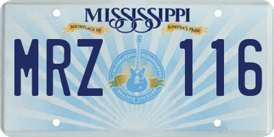 MS license plate MRZ116