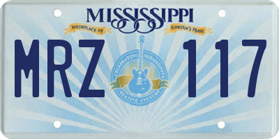 MS license plate MRZ117
