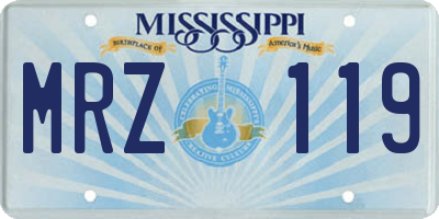 MS license plate MRZ119