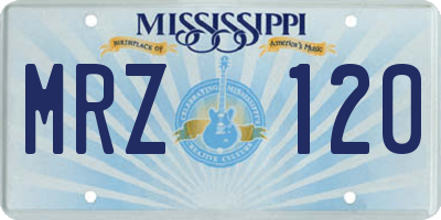 MS license plate MRZ120