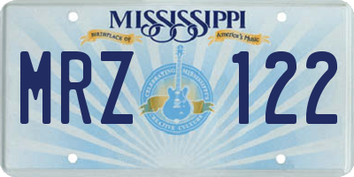 MS license plate MRZ122