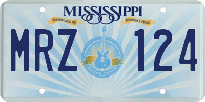 MS license plate MRZ124