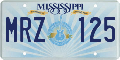 MS license plate MRZ125