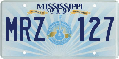 MS license plate MRZ127
