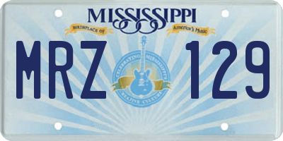 MS license plate MRZ129