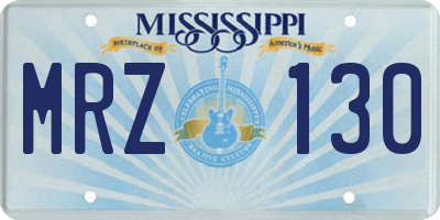 MS license plate MRZ130