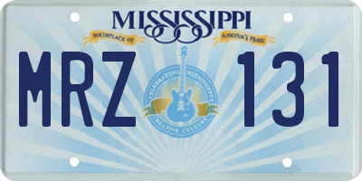 MS license plate MRZ131
