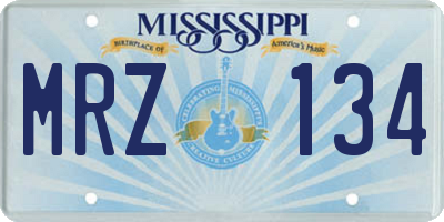 MS license plate MRZ134