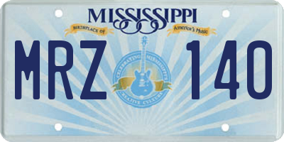 MS license plate MRZ140