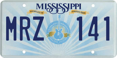 MS license plate MRZ141