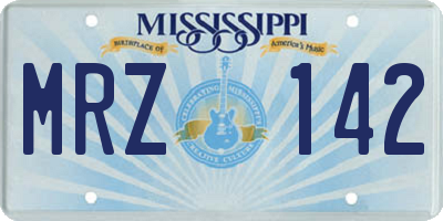 MS license plate MRZ142