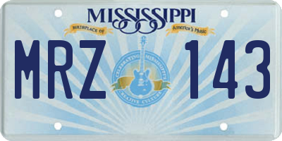 MS license plate MRZ143