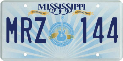 MS license plate MRZ144