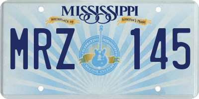 MS license plate MRZ145