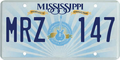MS license plate MRZ147