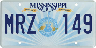 MS license plate MRZ149