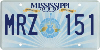 MS license plate MRZ151