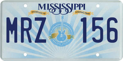 MS license plate MRZ156