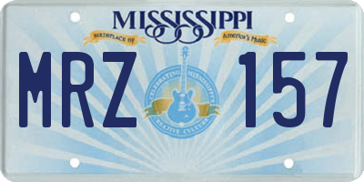 MS license plate MRZ157