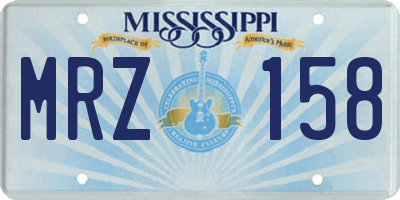 MS license plate MRZ158