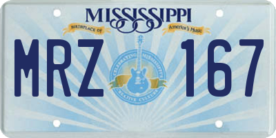 MS license plate MRZ167