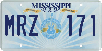 MS license plate MRZ171