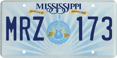 MS license plate MRZ173