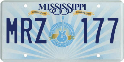 MS license plate MRZ177