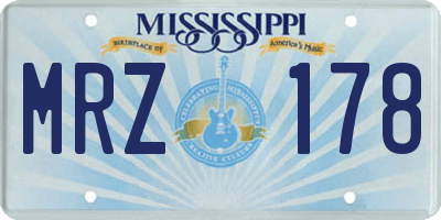 MS license plate MRZ178