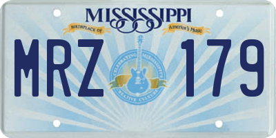 MS license plate MRZ179