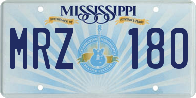 MS license plate MRZ180