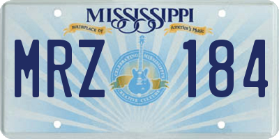 MS license plate MRZ184