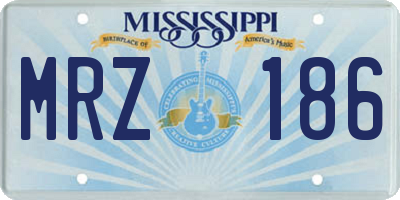 MS license plate MRZ186