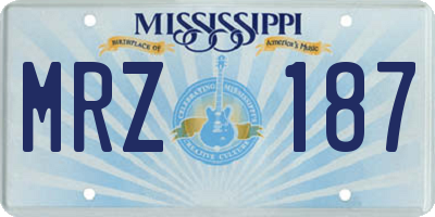 MS license plate MRZ187