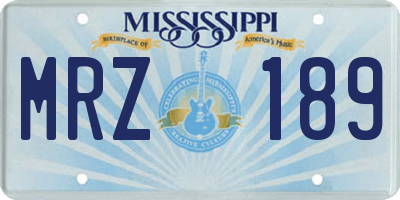 MS license plate MRZ189