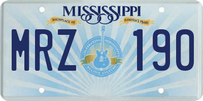 MS license plate MRZ190